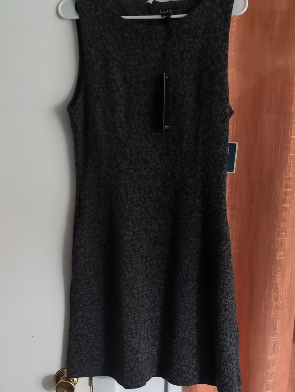 Sleeveless Black Textured A-Line Dress